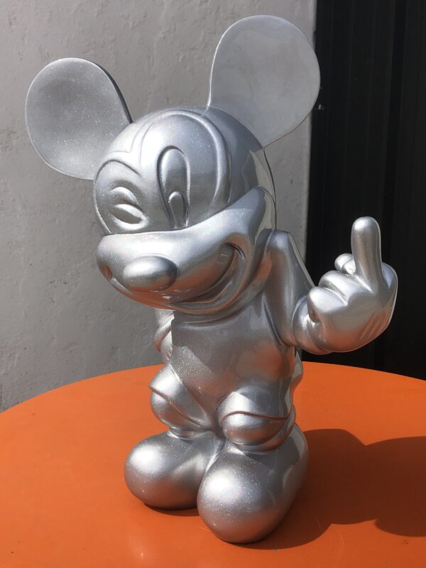 Va Te Faire M. Argent paillettes Cristal 50 cm