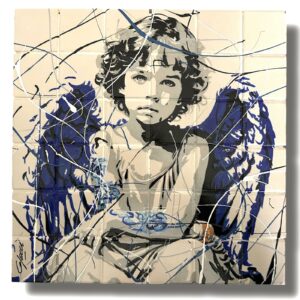 Angelot ROCK'ART sur carrelage