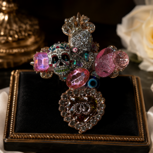 Croix Corazón Rosa